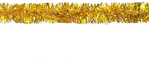 Creativery Weihnachtsgirlande 2cm x 3m - Lametta Girlande für Weihnachtsbaum - Glänzende Dekogirlande für Weihnachten - Lamettagirlande Weihnachtsbaumgirlande Partygirlande - Gold