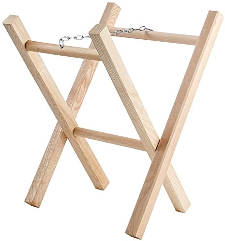 UNIVERSEL - Chevalet De Tronçonnage En Bois De Hêtre/Frêne - 2 Trétaux Pour Sciage Et Coupe De Bûche - Longeur 63 cm - Largeur 40 cm - Hauteur 54 cm