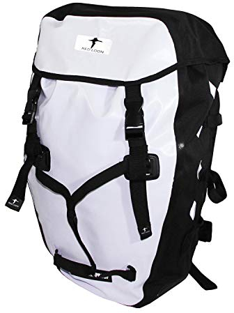 Red Loon wasserdichter Fahrrad Rucksack Fahrradrucksack 22L Pro weiß/schwarz - Rolltop Backpack mit Reflektorpunkten - Rucksack LKW-Plane reißfest aus superstrapazierfähigem Material