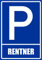 Kiwistar - Parkplatzschild - PVC - Rentner - 42 x 30cm