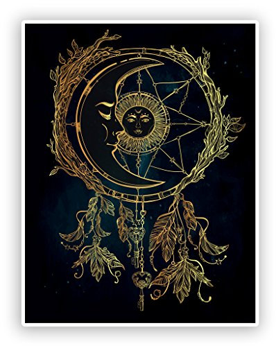 2 x Sonne Mond und Sterne Dream Catcher Vinyl Aufkleber # 7418 - 20cm/200mm Wide