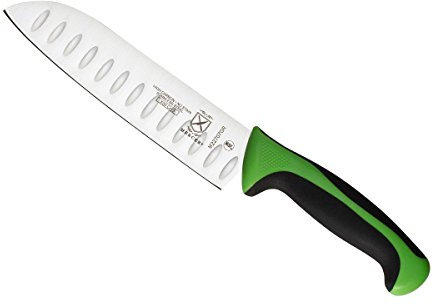 Mercer Culinary Millennnia, Stainless Steel, Green, 7 Santoku Knife (Granton Edge)