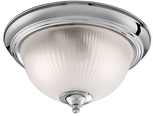 In-House Lighting 4042 Plafonnier pour salle de bains avec verre opaque Argenté