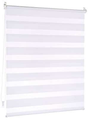Victoria M. Doppelrollo Klemmfix ohne Bohren, 80 x 150 cm (BxH) Weiß, Rollo Fensterrollo lichtdurchlässig & verdunkelnd,Duo-Rollo Klemmmontage Zebrarollo für Fenster & Türen
