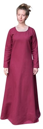 Burgschneider - Unterkleid Freya - Bordeaux (M, für Damen & Herren, Baumwolle) Historisch - Early Medieval, Viking