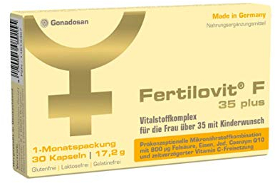 Fertilovit F 35 plus | Premium Kinderwunsch Vitamine mit Coenzym Q10 | ideal bei KIWU-Behandlung & für die Frau ab 35 | vegan | 30 Kapseln