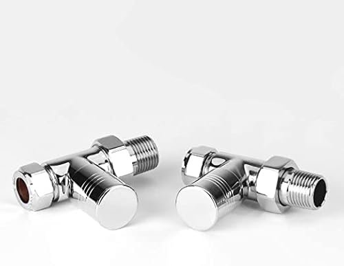 Greened House Durham Straight Chrome Finish Brass Radiator Valve