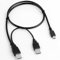 Mini USB 2.0 Dual Power Y Cable Lead for Portable External USB CD DVD Drive Hard Drive Disk HDD - COMPATIBLE With Dell, Hitachi, LG, Asus, Samsung and more