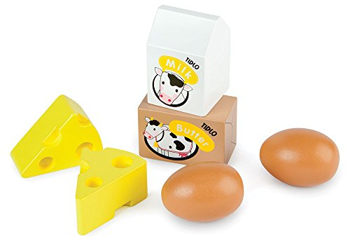 Tidlo Wooden Eggs and Dairy Food Set