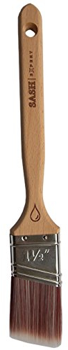 Sash Expert Flat Professional Angled Paint Brush (1-1/2) - Angle Sash Synthetic Paint Brushes - Perfect Edge Brush - Precision Angled Cutter Brush