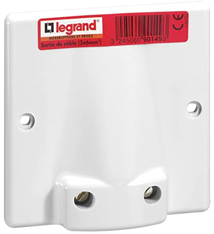 LEGRAND | Sortie Cable 95x95 20/32A Vis, Fixation Murale Par Vis, Equipée D'un Serre-Câble Anti-Arrachement, 1 Sortie Pour Câble Ø17mm à Ø19mm