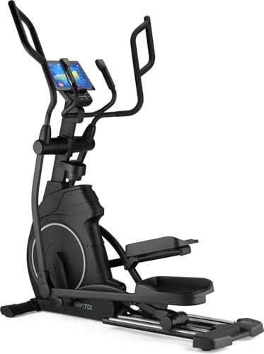Gymtek XCF8000 Crosstrainer für Zuhause, Elektromagnetischer Ellipsentrainer mit 17 Programmen, Bluetooth, 16-stufige Widerstandsregulierung, Max. Benutzergewicht 150 kg