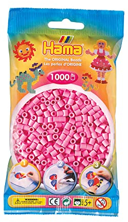 HAMA Bügelperlen Beads 1000 Stück in vielen Farben Pastell-Pink