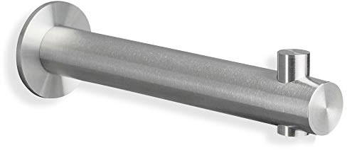 Garderobenhaken, mit verdeckter Verschraubung, Länge 20 cm, Wandhaken für hohe Belastungen, Edelstahl massiv, matt geschliffen, Multifunktionshaken - PHOS Design