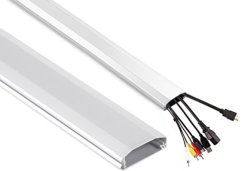 Maclean Kabelkanal 75cm Kabel Kanal Leiste Profil Aufputz Organizer Kabelführung Aluminium 60x20x750mm (Weiß)