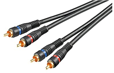 Cable de audio, 2x enchufes cinch a 2x enchufes cinch, 10m, negro, HG