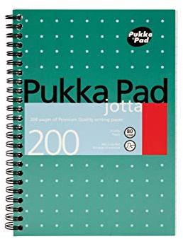 Pukka Jotta Notizblock, A5, 80 g/m², liniert mit Rand, Spiralbindung, 200 Seiten, 100 Blatt – Farbe: Metallic