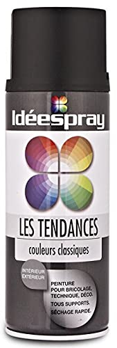 SINTO - Bombe Peinture Idéespray Les Tendances - Noir Mat - Aérosol 400 ML