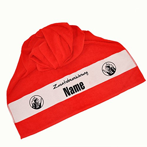 Herz & Heim® Duschtuch 70 x 140 cm für Feuerwehr Leute mit Namensaufdruck