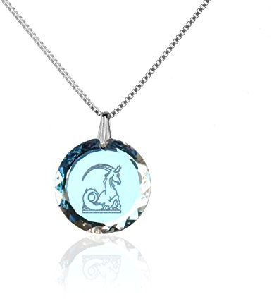 Kristallwerk Silberkette Halskette 925 Silber Sternzeichen Tierkreiszeichen hergestellt mit Swarovski®Kristall