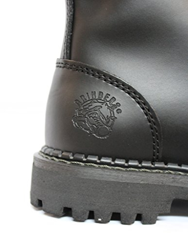 Grinders Stag Opaco Punta Sicurezza Militare Nero Metallo Stivali Unisex Punk del Motociclo 41