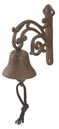Dehner Glocke nostalgisch, ca. 18.5 x 7.5 x 15 cm, Gusseisen, edelrostfarben, Braun