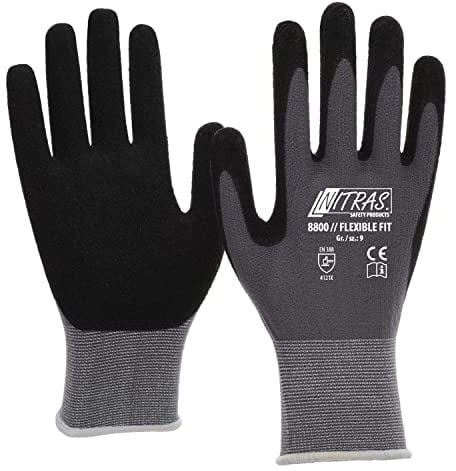 Nitras 3 Paar 8800 - Flexible Fit - Arbeitshandschuhe nach EN 388 (10 (Saum gelb))