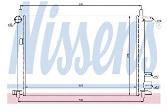 NISSENS 62053 Motorkühler/Wasserkühler für FORD Fiesta Mk4 Schrägheck (JAS, JBS) 1001859 1E0515200 1E0515200A