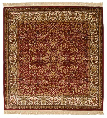 RugVista Kerman Diba Teppich - Rot Teppich 200x200 Orientteppich, Quadratisch