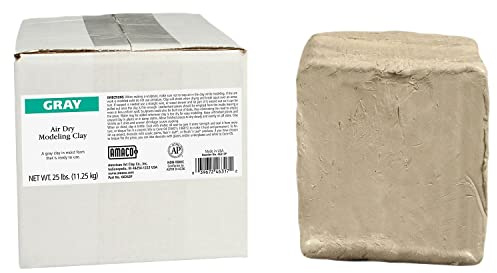 AMACO AMA46317P Air Dry Clay, Gray, 25 lbs.