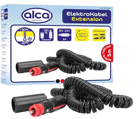 alca® 570000 Zigarettenanzünder Verlängerungskabel 5 Meter 12 V / 24 V 6 A