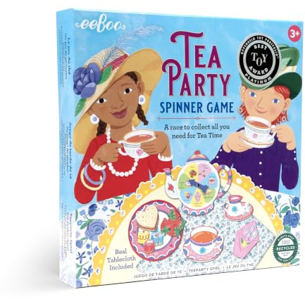 eeBoo Tea Party Spinner Game, Social Skills Game, Ages 3+, 2-4 Players