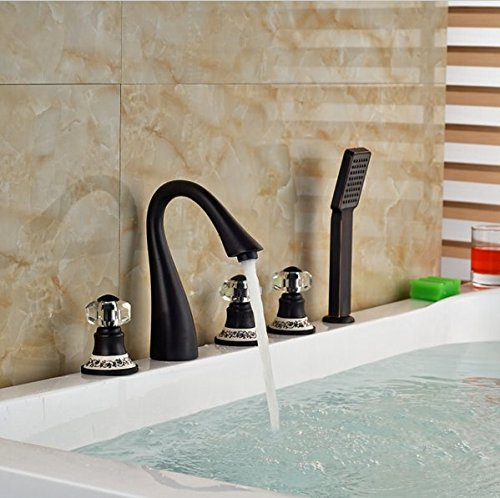 Gowe 5 x breitgefächert Roman Tub Wasserhahn Deck montieren Badezimmer Badewanne Einhandmischer Wasserhähne mit Handbrause