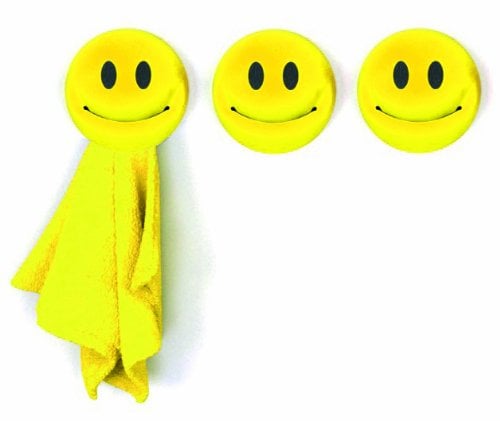 Balvi Colgador Trapo Cocina Smile Set de 3 colgadores Adhesivo 3M Forma de Emoticono Plástico