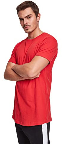 Urban Classics Herren Shaped Long Tee T-Shirt, Rot (fire red), S