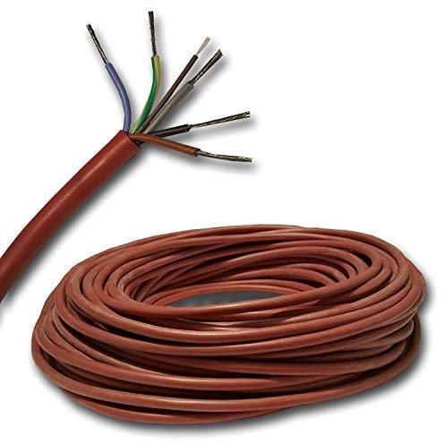 3 Meter Silikonkabel z.B. für Ihre Sauna - SIHF 5x1,5 mm² 3m