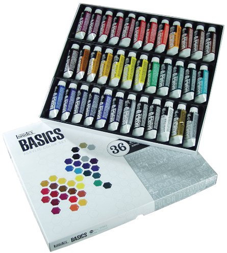 Liquitex Basics Pack de 36 Tubes de Peintures acryliques 22 ml Assortis