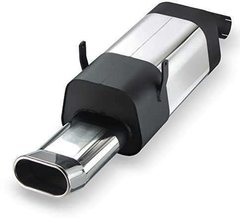 JOM Car Parts & Car Hifi GmbH 85610 Edelstahl-Endschalldämpfer mit oval DTM-Look Endrohr