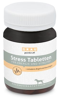 GRAU - das Original - Stress Tabletten, die natürliche Entspannung, mit Baldrian, Schlafbeere und Vitamin -B-Komplex, 1er Pack (1 x 120 Stück), Ergänzungsfuttermittel für Hunde