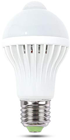 MSC 5 Watt 450 Lumen E27 Motion and Dusk Dawn PIR LED Light Bulb - Automatic Motion Sensor Activated - Warm White Light Bulb 3000k Energy Saving 5w - 50w Incandescent Equivalent (E27 Warm1)