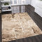VIMODA Teppich Modern Stein Mauer Optik in Beige Braun, Maße:200 x 290 cm