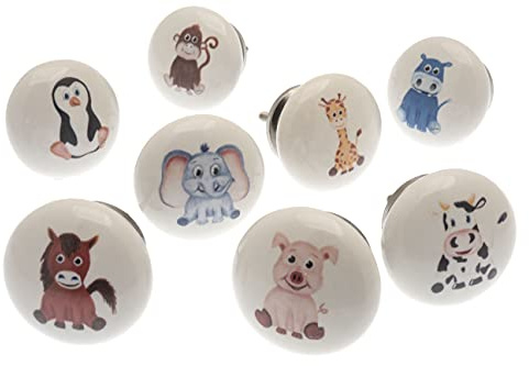 Mango Tree Set mit Tiere Kinderzimmer Keramik Schrankknöpfe x Pack 8 (AF-21) TM Registriert Produkt
