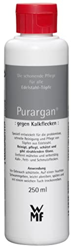 WMF Purargan Pflegemittel 250ml, Reinigungsmittel gegen Kalkflecken, für Edelstahl-Töpfe
