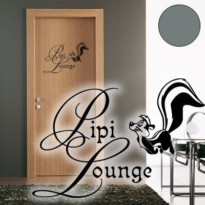 Klebesüchtig Türtattoo - Wandtattoo PIPI Lounge 60cm x 42cm grau - Dekoration - Bad - Wohnzimmer - Aufkleber - Wandsticker