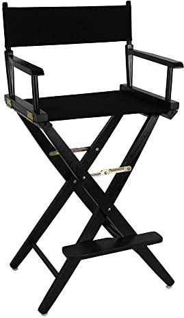 American Trails Extra-Wide Premium 30 Director's Chair Black Frame with Black Canvas, Bar Height