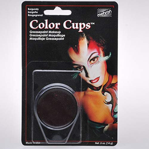 Mehron Make-up Color Cups | Bühne, Foundation, Gesichtsfarbe, Körperfarbe, Halloween Make-up | Greasepaint (14 g) (Burgundy)
