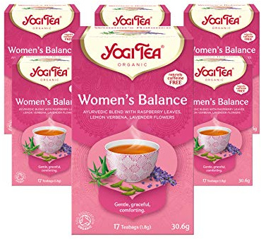Yogi Tea, Women's Balance, Organic Herbal Tea, Naturally Caffeine Free, Blend of Raspberry Leaves, Lemon Verbena and Lavender Flowers, 6 Packs x 17 Tea Bags (102 Teabags Total)