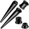 Piercingfaktor Piercing Ohrpiercing 2 in 1 Set Dehnstab Dehnungsstab Expander Flesh Tunnel 16mm Schwarz