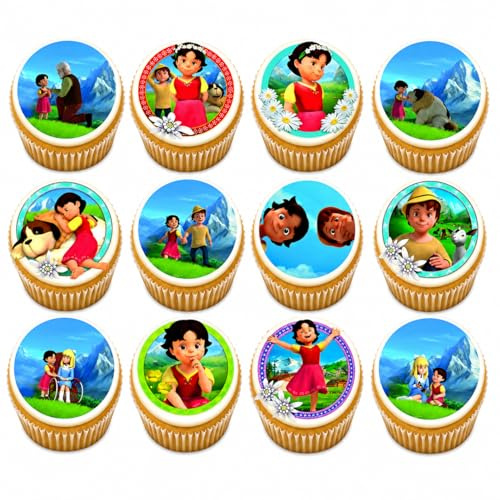 12 Muffinaufleger Heidi 19 essbare Muffinbild 6 cm
