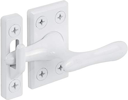 Prime-Line U 9936 Diecast with White Finish, Casement Window Sash Lock (Single Pack)